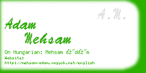 adam mehsam business card